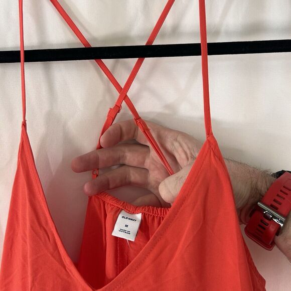New Old Navy Maxi Dress Women Medium Pink Sleeveless Spaghetti Strap Lightweight - Picture 4 of 7